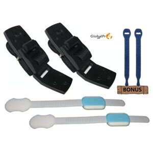 TV & Furniture Anti-Tip Straps with Child Safety Locks – 2 Pc Set